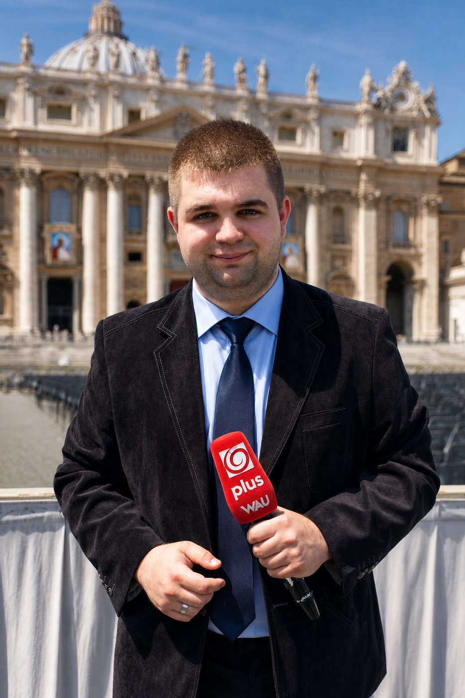 Peter Dzurilla v novinárskej práci s mikrofónom